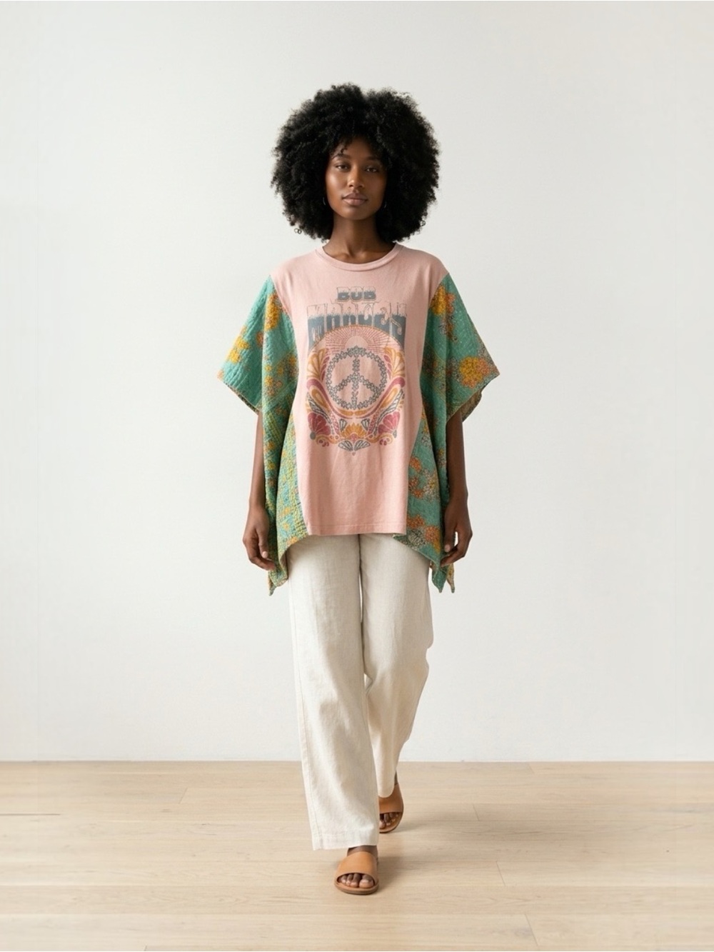 Handcrafted Upcycled Bob Marley Kantha Tunic NWT Upcycled